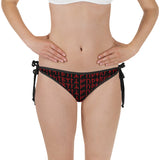 Rune Pattern Reversible Bikini Bottom (Red/White)