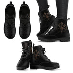 As Above so Below Black Leather Boot - Between Valhalla and Hel