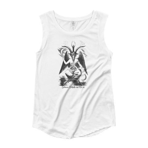 Baphomet Ladies’ Cap Sleeve T-Shirt - Between Valhalla and Hel