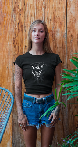 Wolf Helm Women's T-Shirt - Between Valhalla and Hel