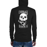 Embrace Darkness Unisex zip hoodie - Between Valhalla and Hel