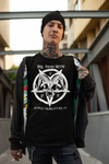 Hail Satan Meow T-Shirt (White/black) - Between Valhalla and Hel