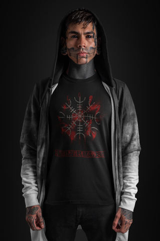 Helm of Terror T-Shirt - Between Valhalla and Hel