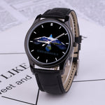 To Valhalla (Black) 30 Meters Waterproof Quartz Fashion Watch With Black Genuine Leather Band - Between Valhalla and Hel